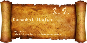 Koronkai Ibolya névjegykártya