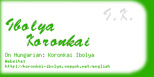 ibolya koronkai business card